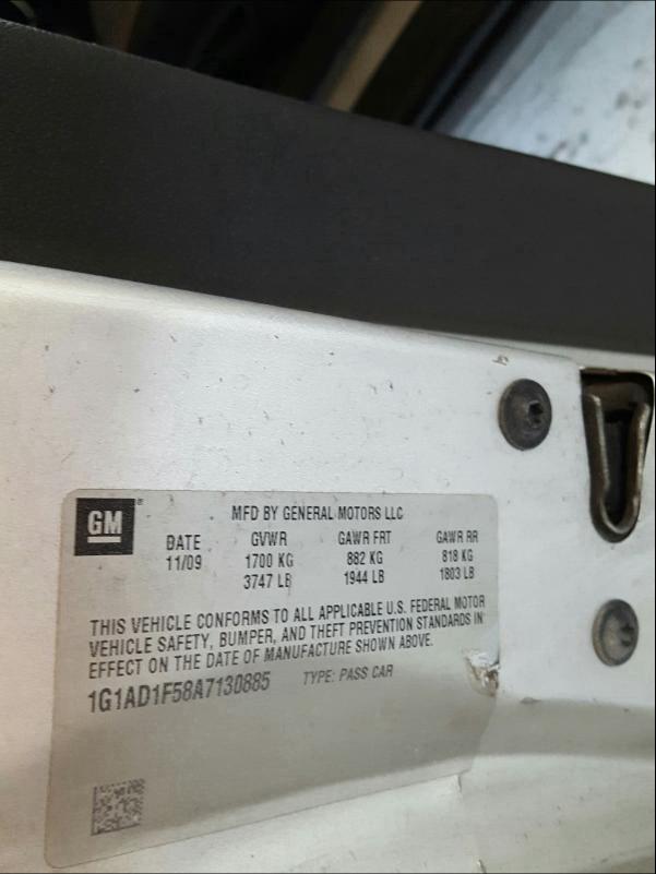 2010 CHEVROLET COBALT 1LT 1G1AD1F58A7130885