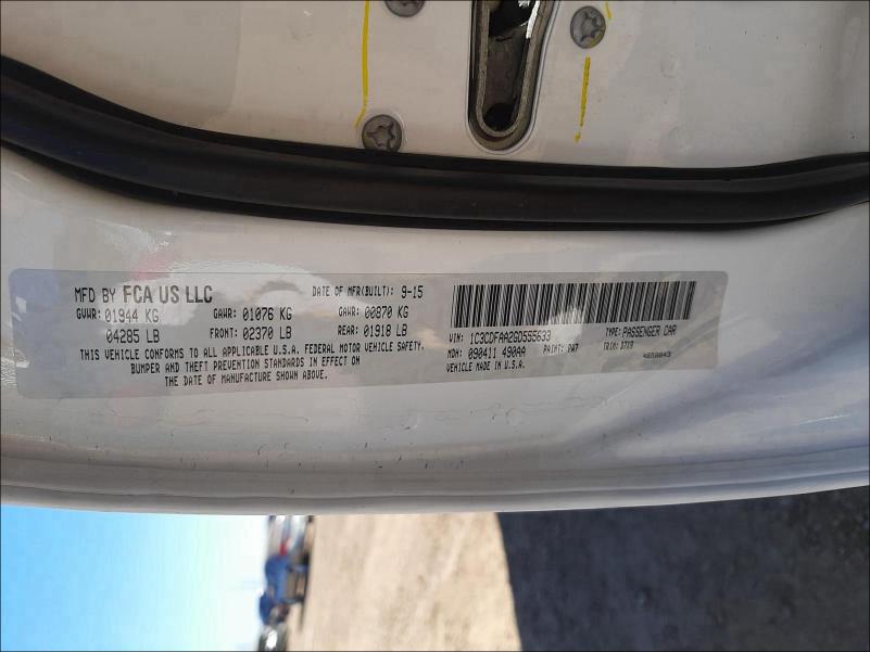 2016 DODGE DART SE 1C3CDFAA2GD555633