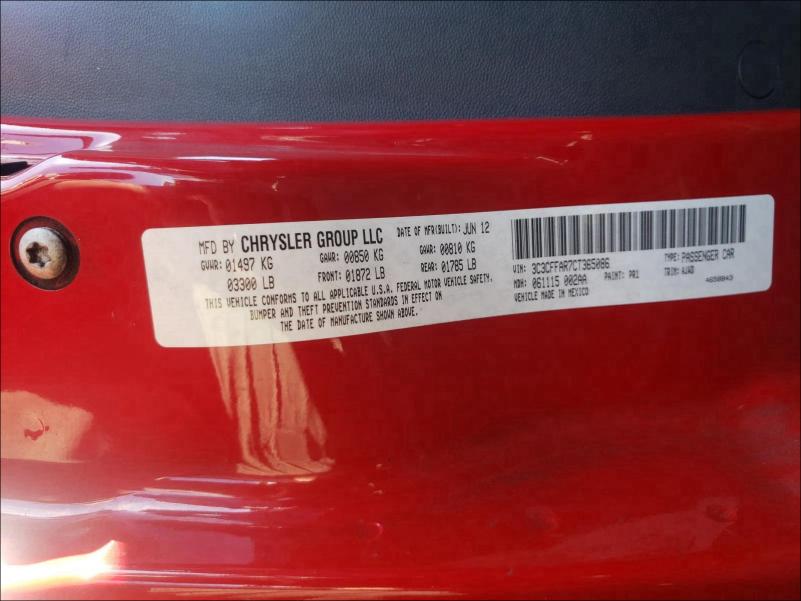 2012 FIAT 500 POP 3C3CFFAR7CT365086
