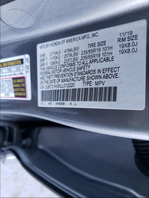 2020 ACURA RDX 5J8TC1H3XLL012220