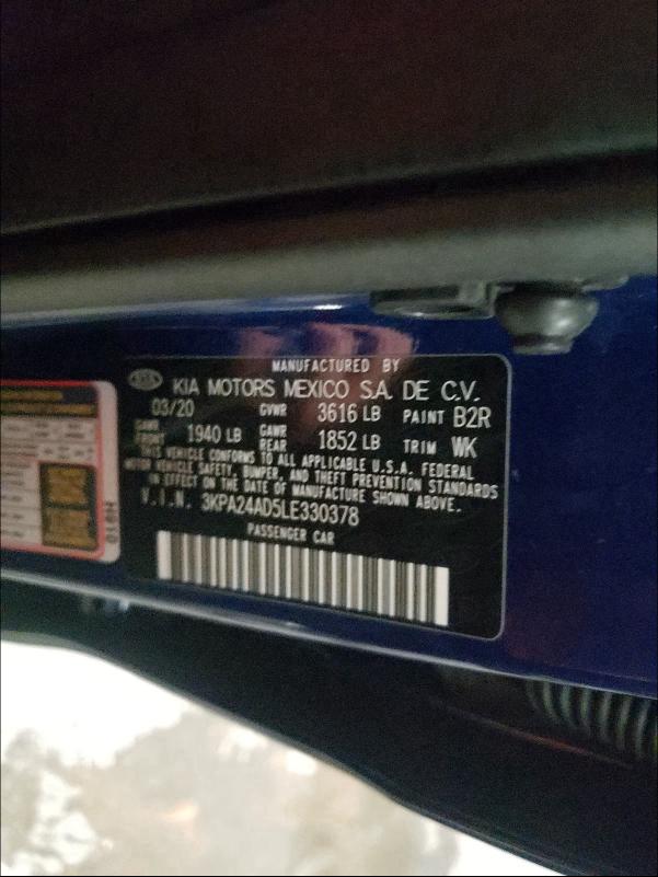 2020 KIA RIO LX 3KPA24AD5LE330378