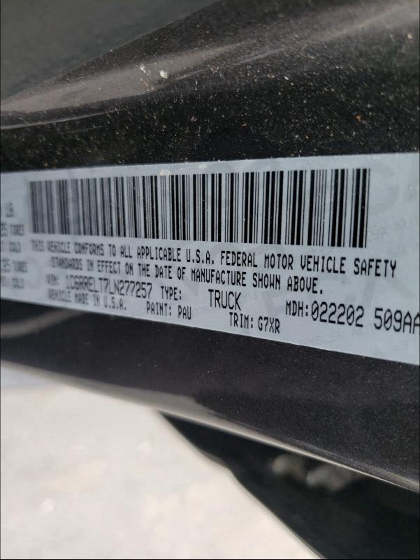 2020 RAM 1500 REBEL 1C6RRELT7LN277257