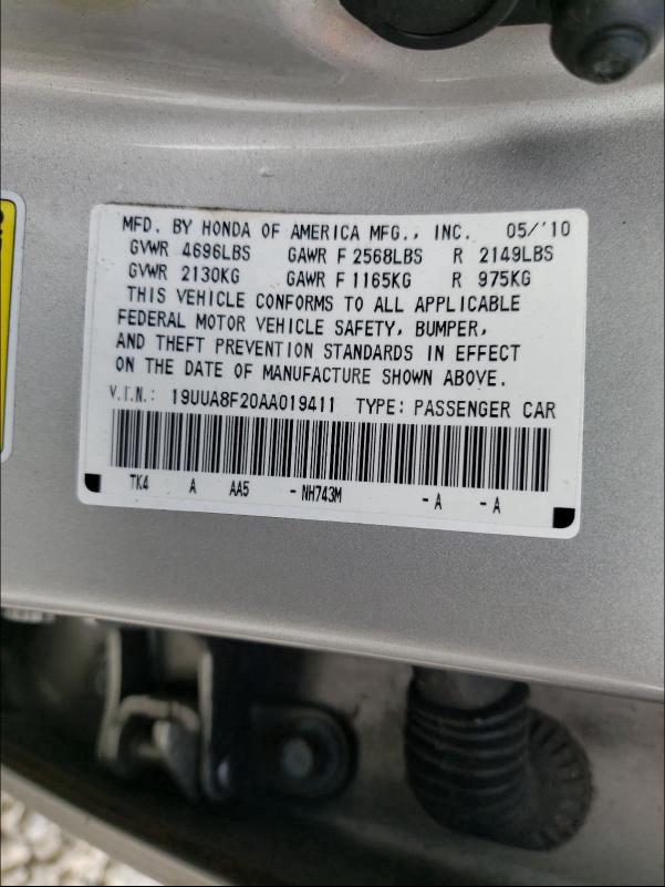 2010 ACURA TL 19UUA8F20AA019411
