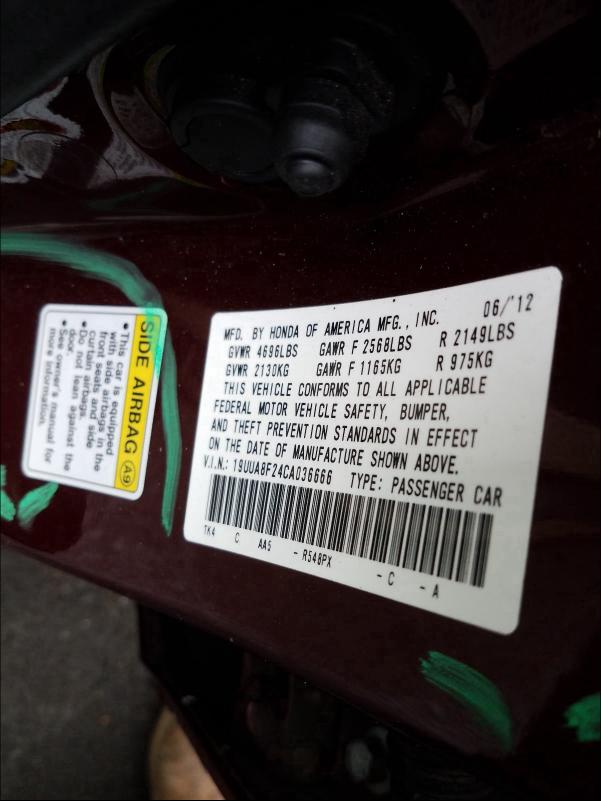 2012 ACURA TL 19UUA8F24CA036666