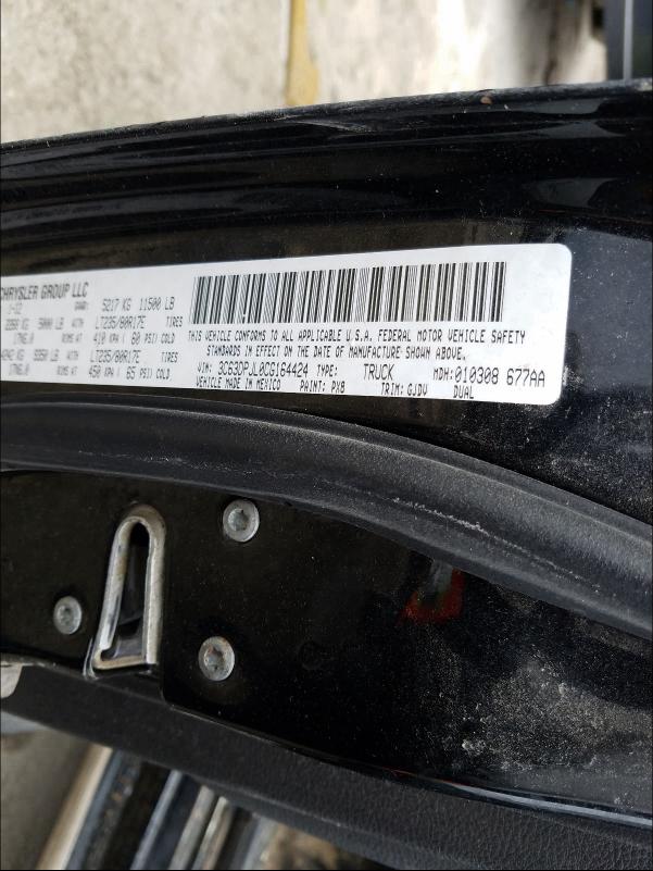 2012 DODGE RAM 3500 L 3C63DPJL0CG164424