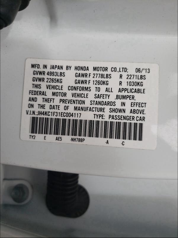 2014 ACURA RLX JH4KC1F31EC004117