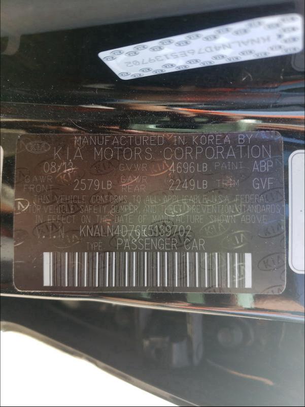 2014 KIA CADENZA PR KNALN4D76E5139702