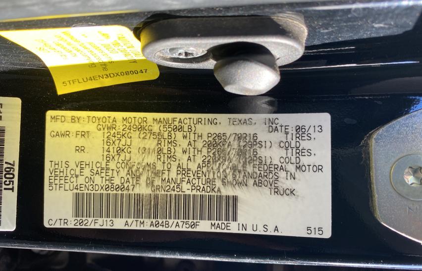 2013 TOYOTA TACOMA DOU 5TFLU4EN3DX080047