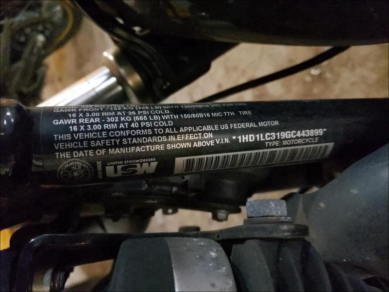 2016 HARLEY-DAVIDSON XL1200 FOR 1HD1LC319GC443899