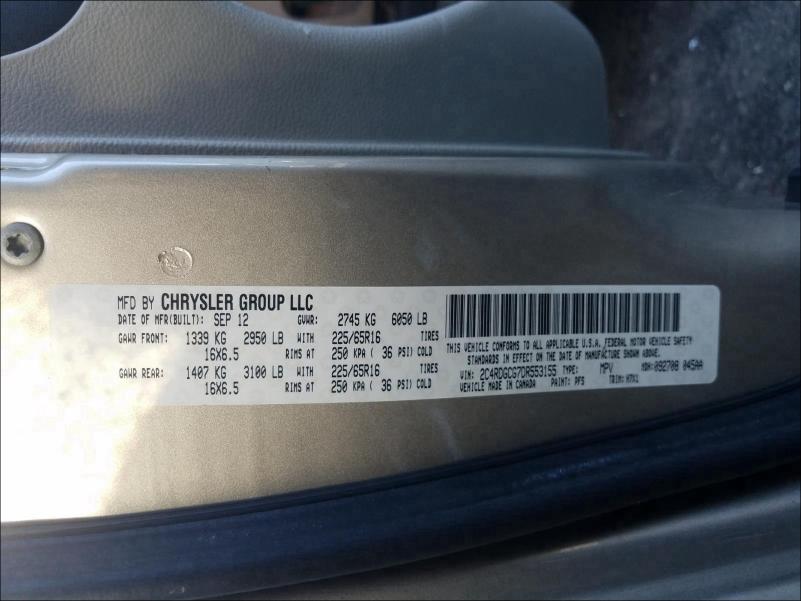2013 DODGE GRAND CARA - 2C4RDGCG7DR553155