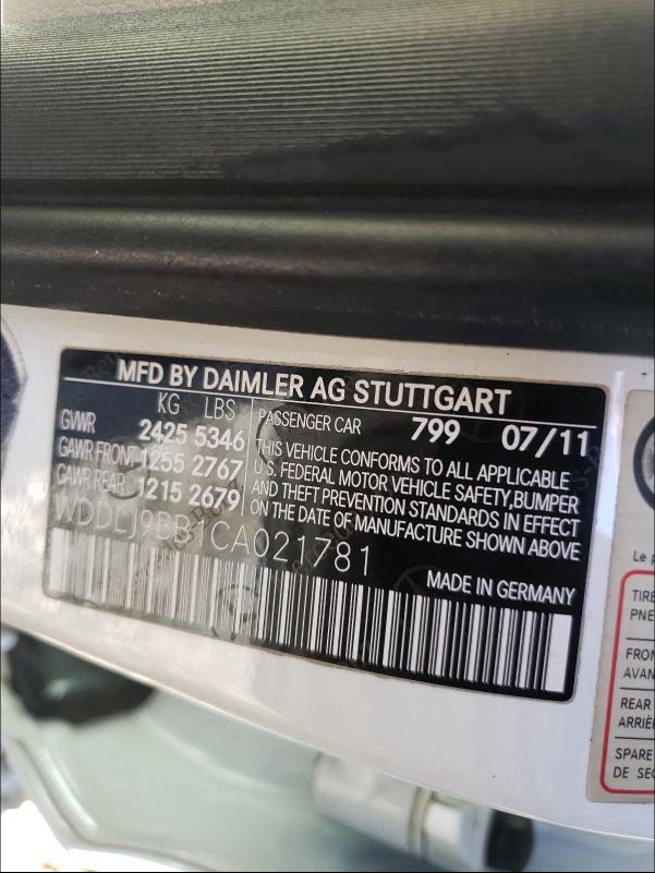 2012 MERCEDES-BENZ CLS 550 4M WDDLJ9BB1CA021781