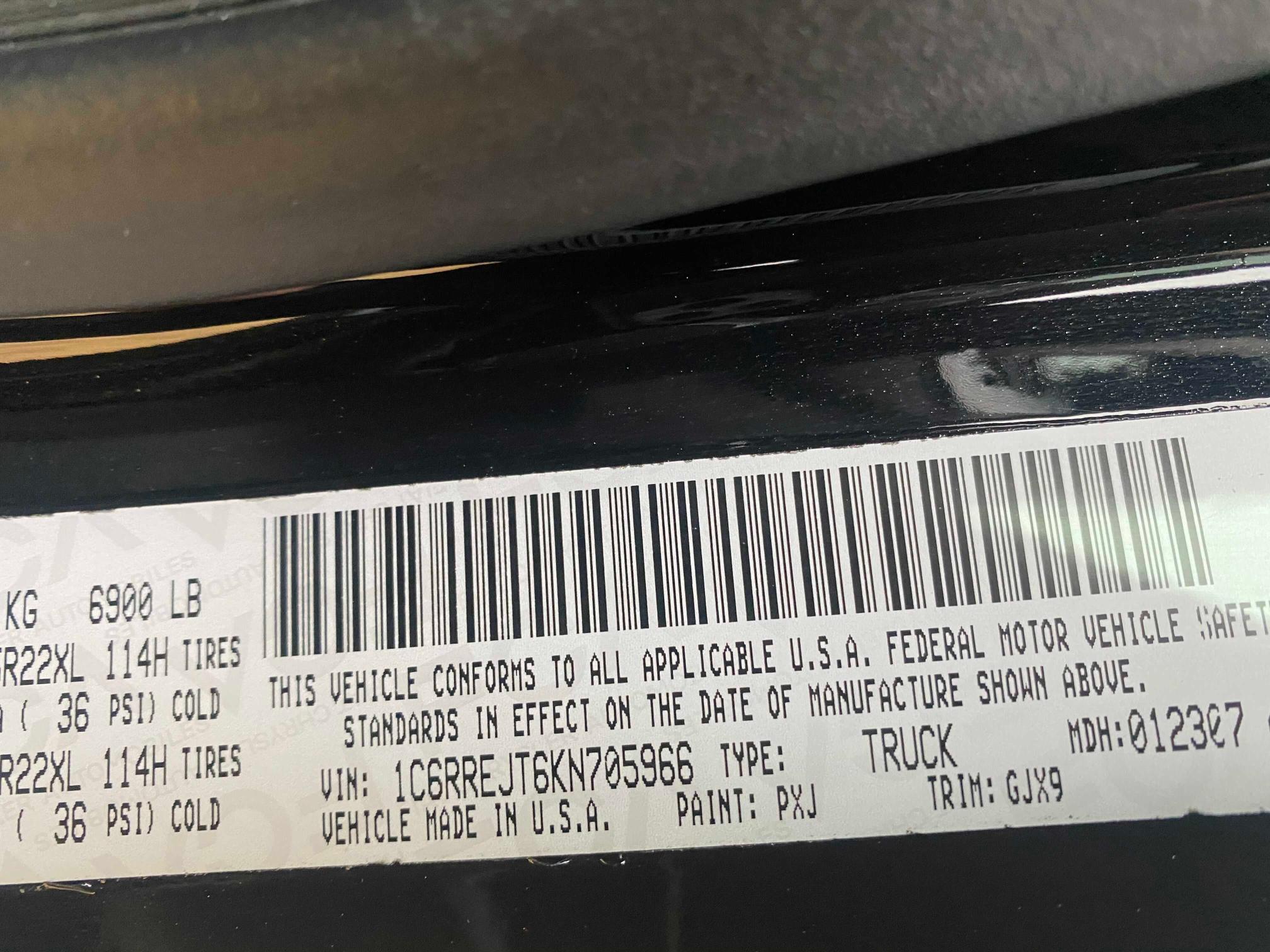 2019 RAM 1500 LARAM 1C6RREJT6KN705966