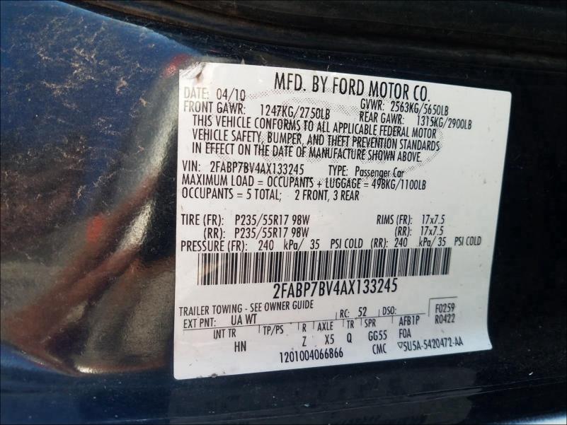 2010 FORD CROWN VICT 2FABP7BV4AX133245