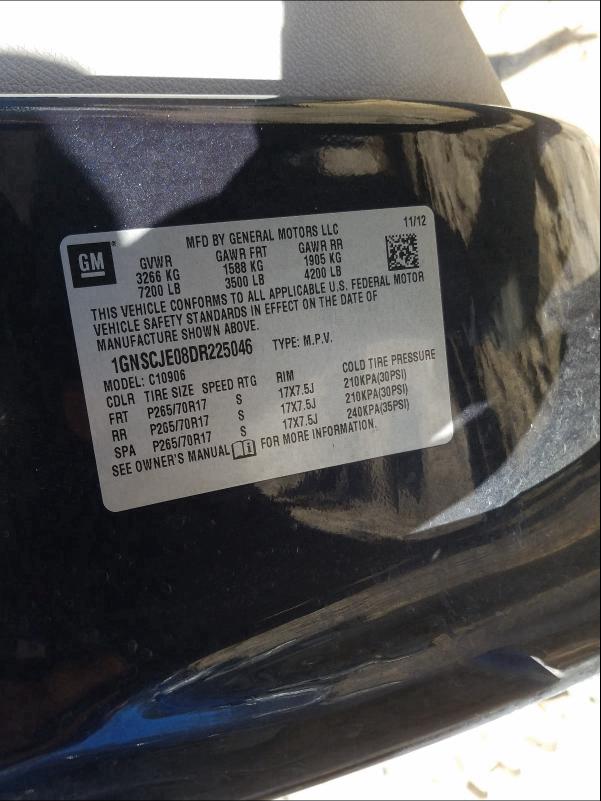 2013 CHEVROLET SUBURBAN C 1GNSCJE08DR225046