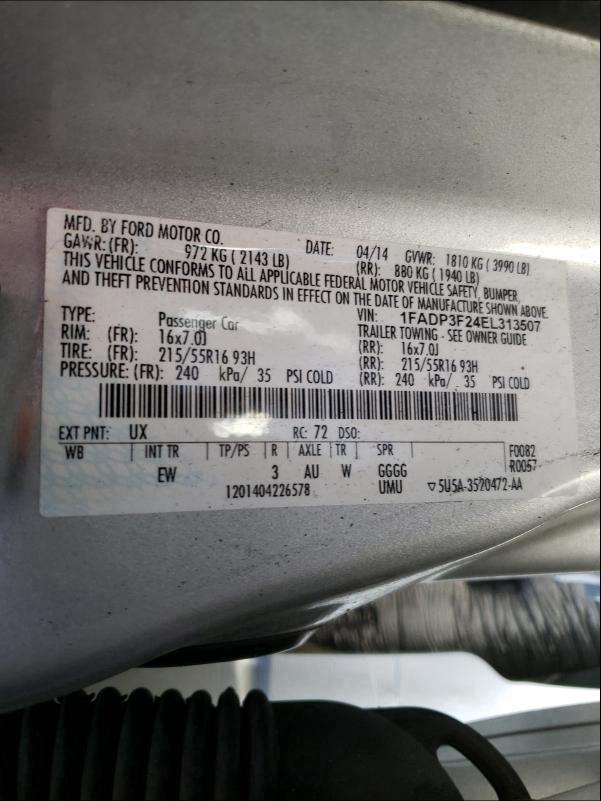 2014 FORD FOCUS SE - 1FADP3F24EL313507