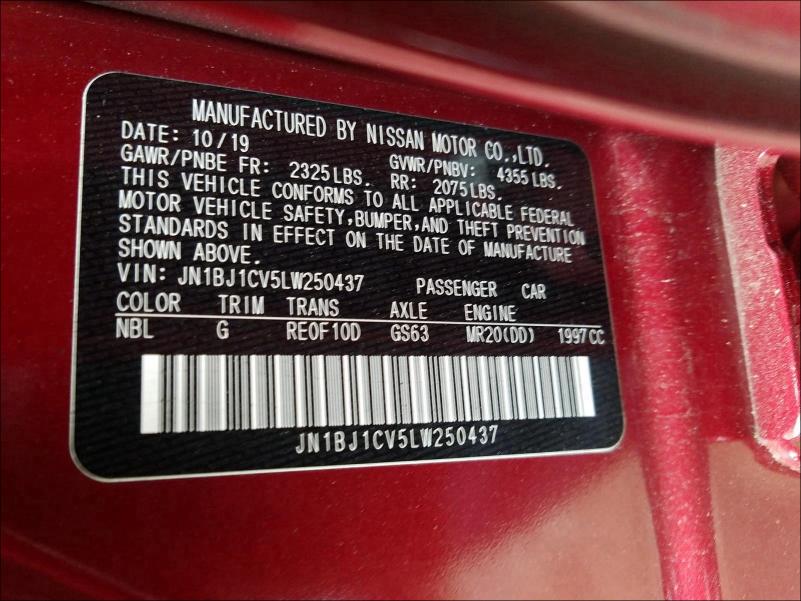 2020 NISSAN ROGUE SPOR - JN1BJ1CV5LW250437