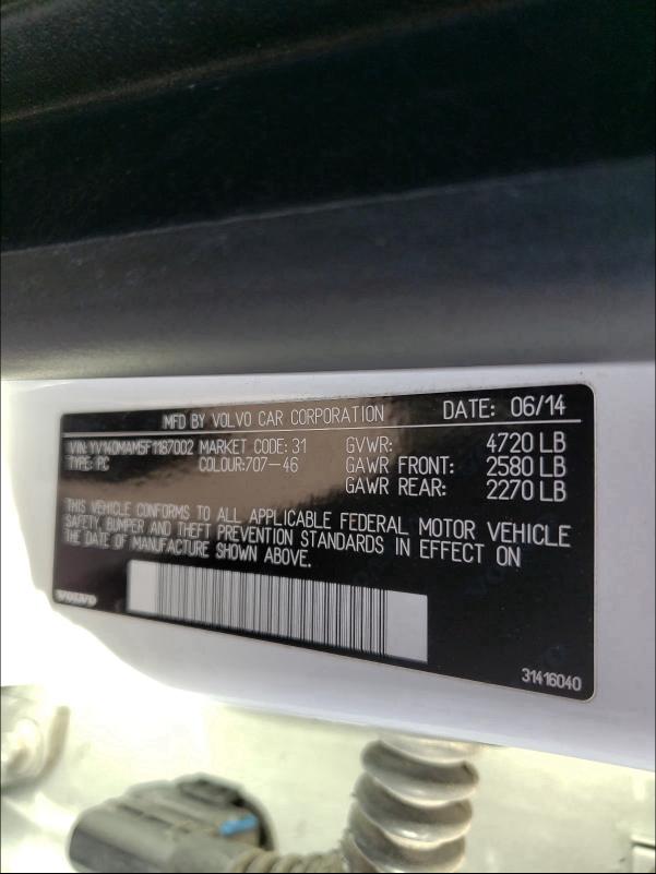 2015 VOLVO S80 PLATIN YV140MAM5F1187002