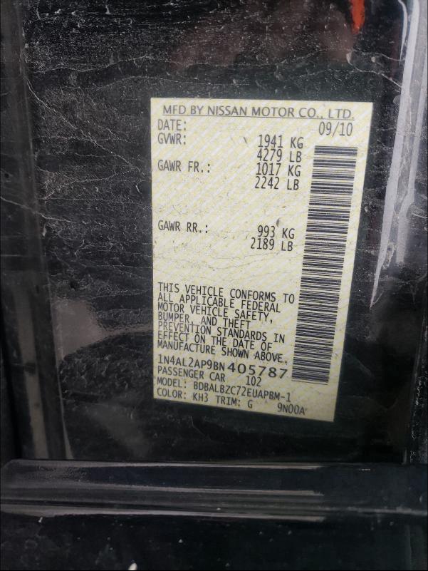 2011 NISSAN ALTIMA BAS 1N4AL2AP9BN405787