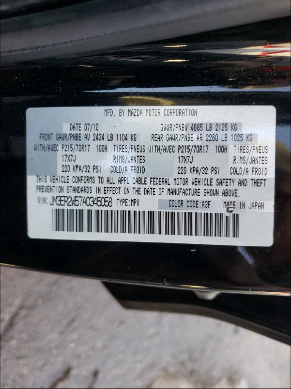 2010 MAZDA CX-7 JM3ER2W57A0345058