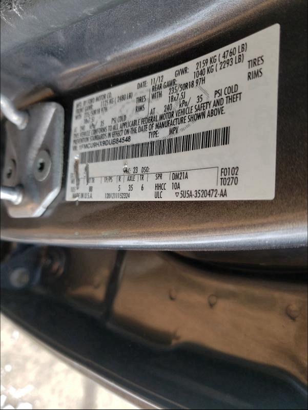 2013 FORD ESCAPE 1FMCU9HX9DUB84548