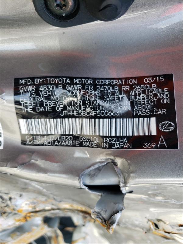 2015 LEXUS RC 350 JTHHE5BC4F5006631