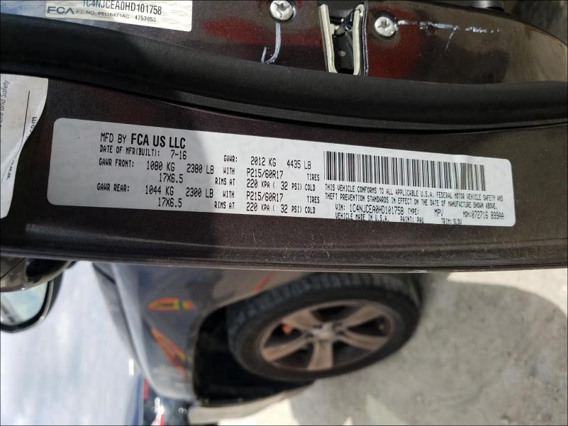 2017 JEEP COMPASS LA 1C4NJCEA0HD101758