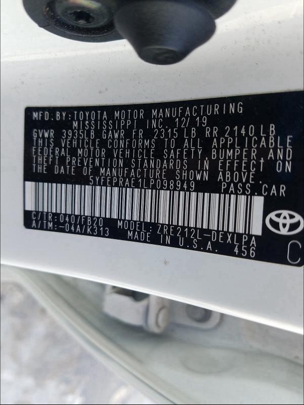 2020 TOYOTA COROLLA LE - 5YFEPRAE1LP098949