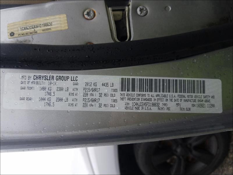 2015 JEEP COMPASS LA 1C4NJCEA5FD198632
