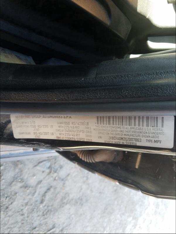 2014 FIAT 500L TREKK ZFBCFADH2EZ007863