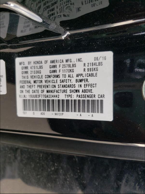 2016 ACURA TLX ADVANC 19UUB3F77GA004442
