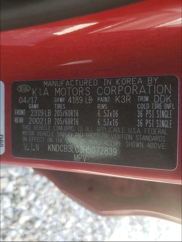 2017 KIA NIRO FE KNDCB3LC3H5072839