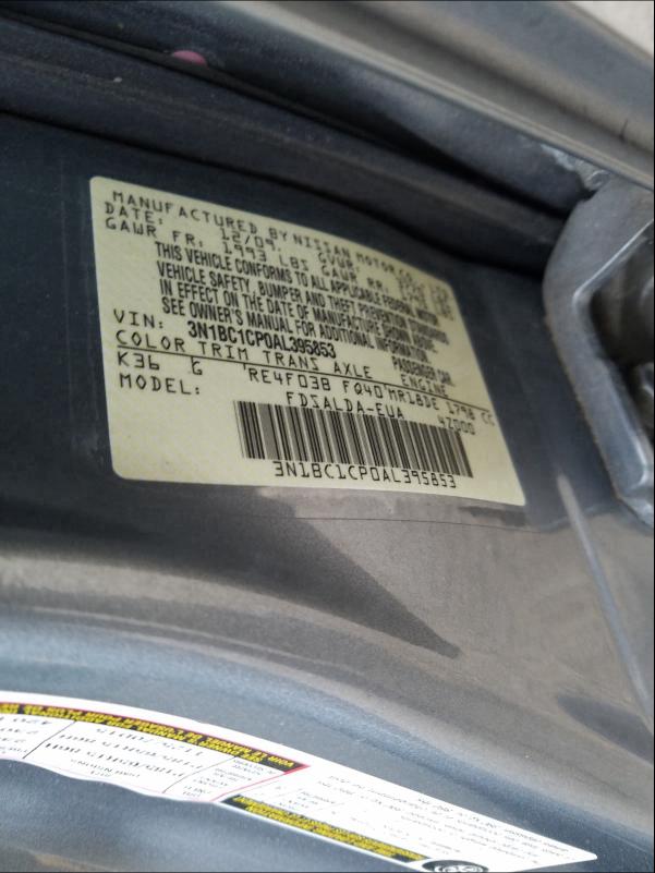 2010 NISSAN VERSA S - 3N1BC1CP0AL395853