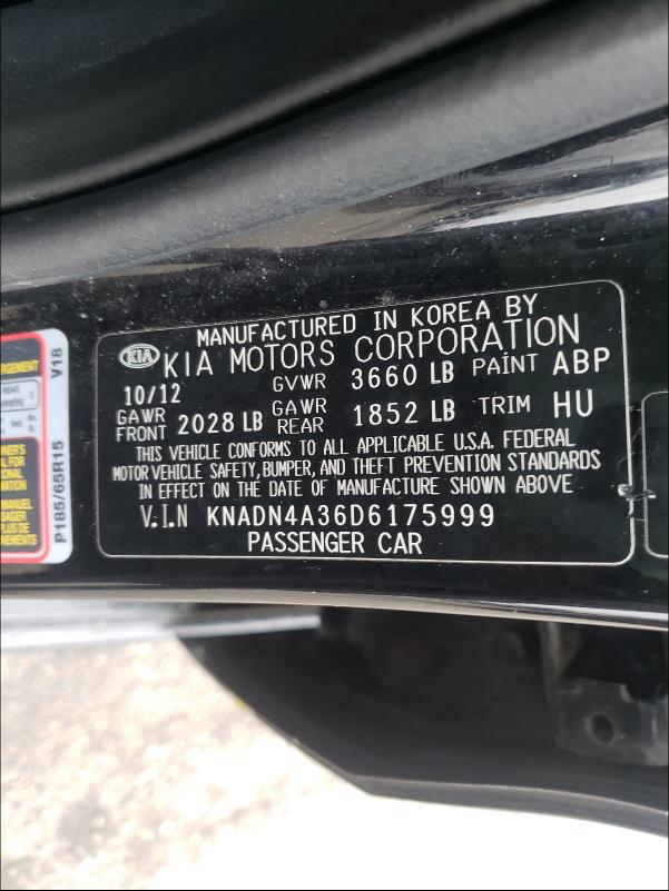2013 KIA RIO EX KNADN4A36D6175999