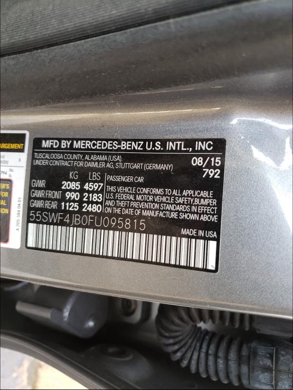 2015 MERCEDES-BENZ C 300 55SWF4JB0FU095815