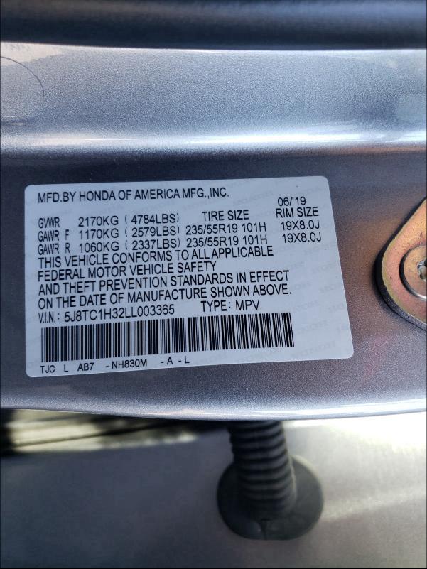 2020 ACURA RDX 5J8TC1H32LL003365