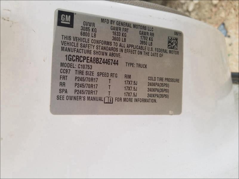 2011 CHEVROLET K1500 1GCRCPEA8BZ446744