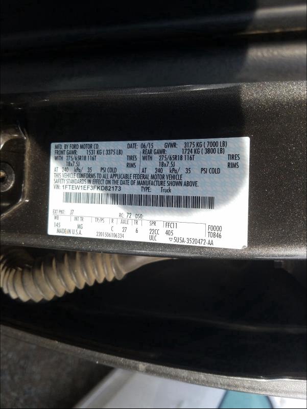 2015 FORD F150 SUPER - 1FTEW1EF3FKD82173