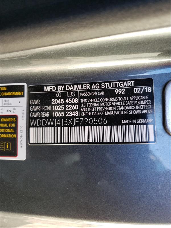2018 MERCEDES-BENZ C300 WDDWJ4JBXJF720506