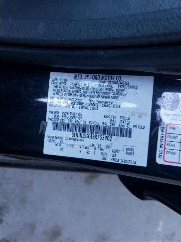 2011 LINCOLN MKZ 3LNHL2GC4BR755902