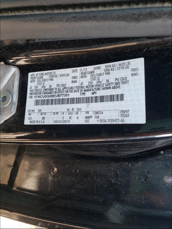 2014 FORD ESCAPE 1FMCU0GX8EUB77301