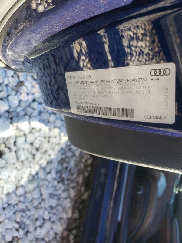 2018 AUDI S5 PRESTIG WAU24GF55JN001333