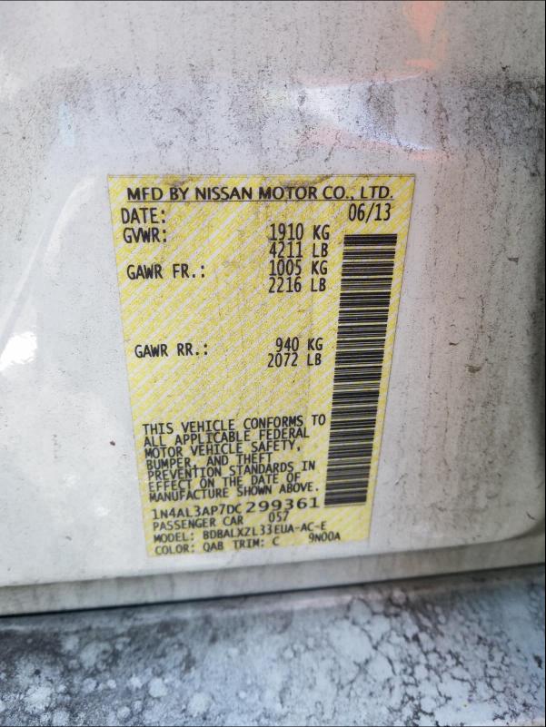 2013 NISSAN ALTIMA 2.5 1N4AL3AP7DC299361