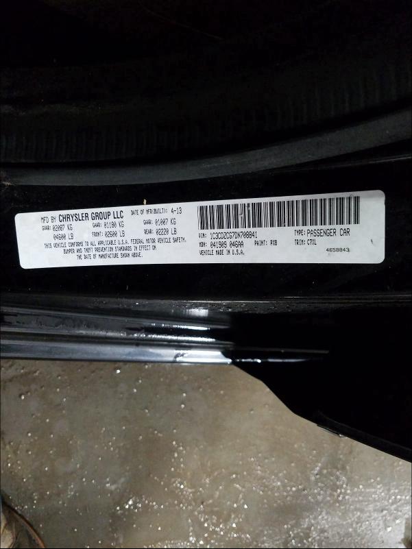 2013 DODGE AVENGER SX 1C3CDZCG7DN708841
