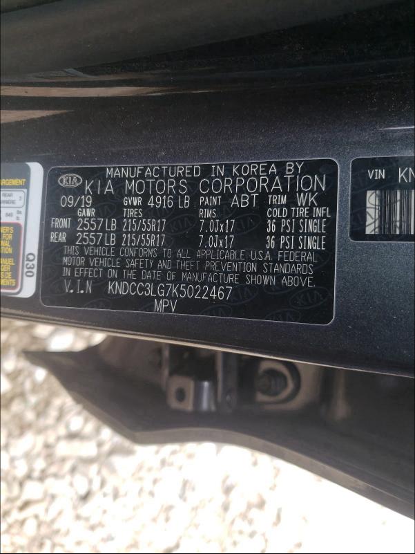 2019 KIA NIRO EX KNDCC3LG7K5022467