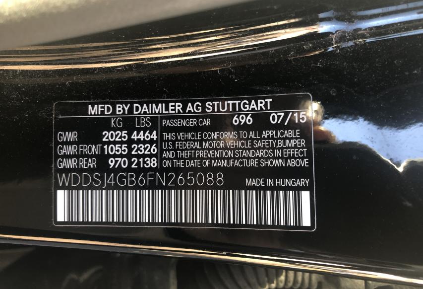 2015 MERCEDES-BENZ CLA 250 4M WDDSJ4GB6FN265088
