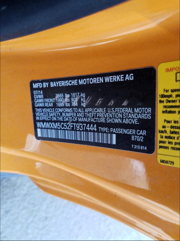 2015 MINI COOPER WMWXM5C52FT937444