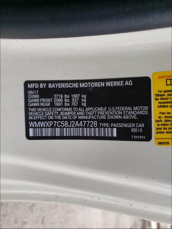2018 MINI COOPER S WMWXP7C58J2A47728