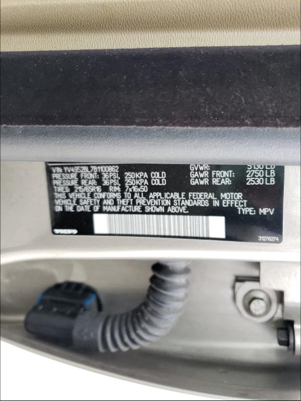 2011 VOLVO XC70 3.2 YV4952BL7B1100862