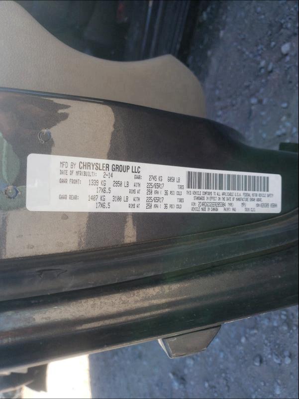 2014 DODGE GRAND CARA 2C4RDGCG5ER285384
