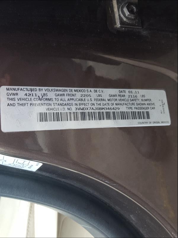 2011 VOLKSWAGEN JETTA SE - 3VWDX7AJ0BM346429